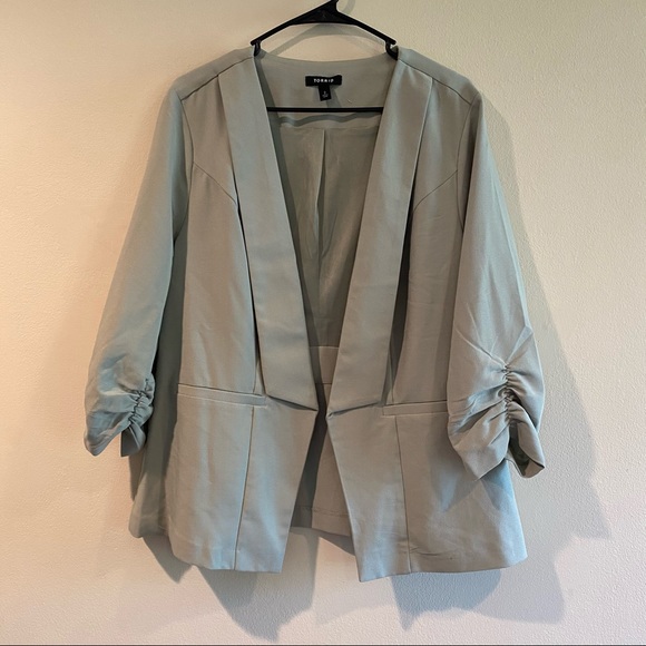 torrid Jackets & Blazers - torrid Light Sage Green Open Front Blazer